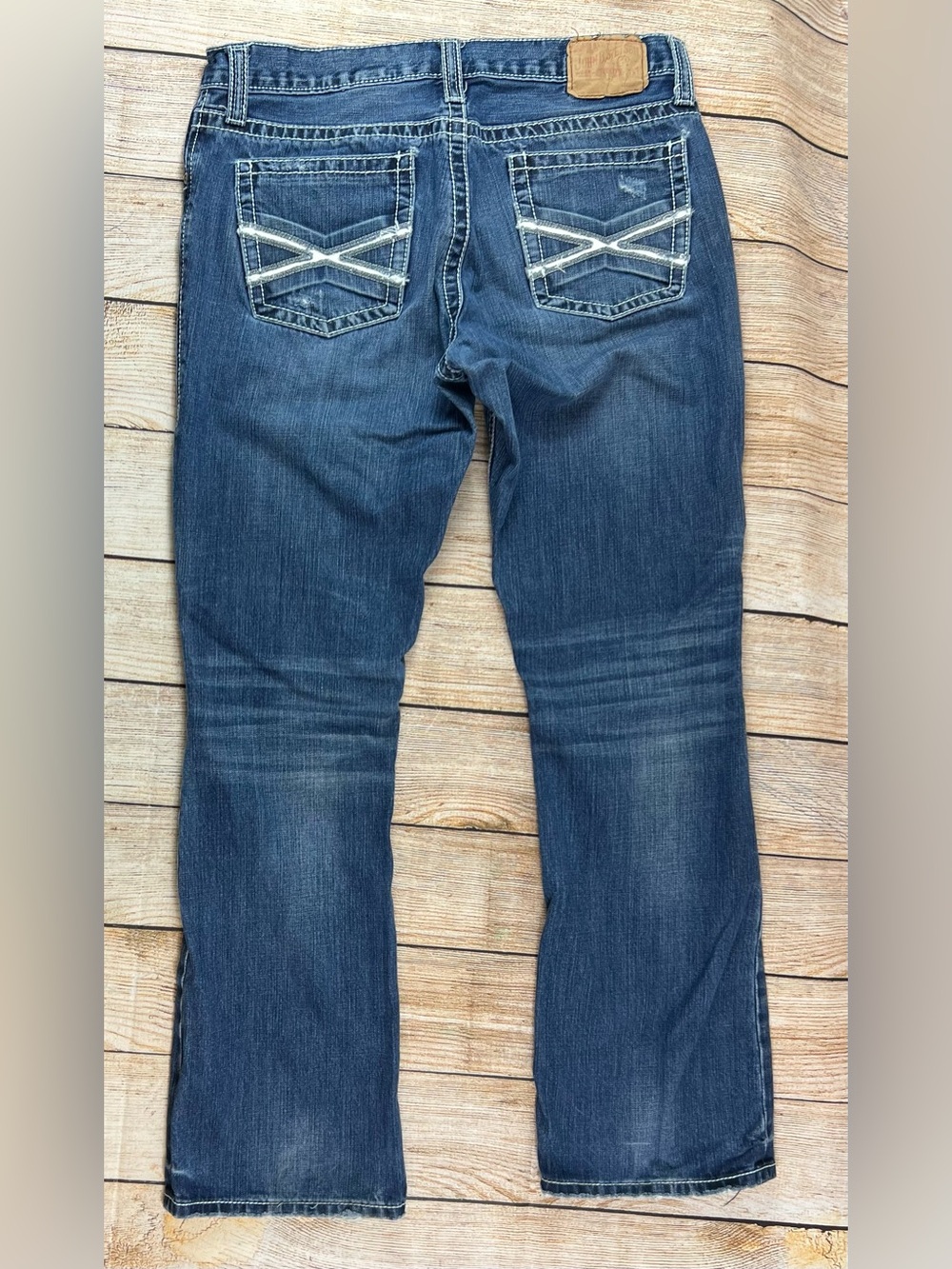 Mens John B. Stetson Co. 36x34 1014 Rocker Boot Leg Jeans Medium Wash Denim